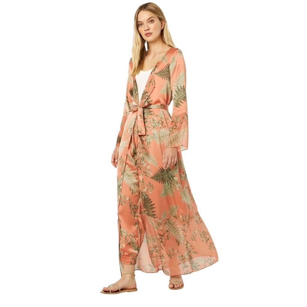 MISA Los Angeles Amaya Robe / Kimono Duster – Summer Fern L Luxury Resortwear - Picture 7 of 7